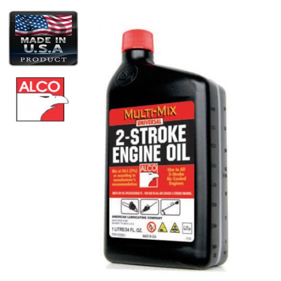 ALCO OIL FOR TWO STROKE ENGINE 1lt AMERICAN LUBRICATING TWO STROKE ENGINES OIL 11007611