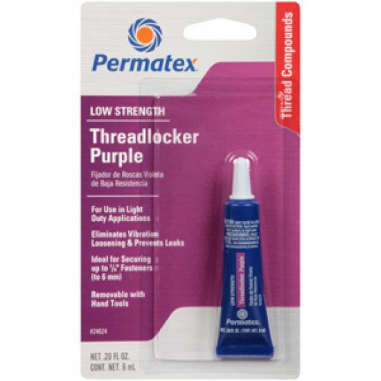 Permatex Low Strength Threadlocker Purple 6ml 24024 Gasket Maker & Glues