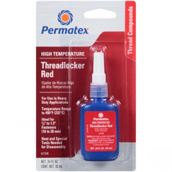 Permatex High Temperature Threadlocker Red 10ml 27200 GASKET MAKER & GLUES 11007627200